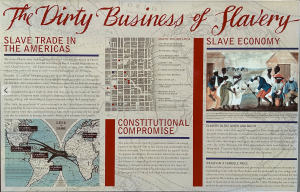 Interpretive panel on slavery at The Presoident's House exhibit in Independence National Historical Park, Philadelphia