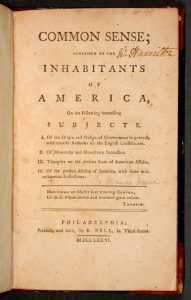 Title page of Common Sense by Thomas Paine