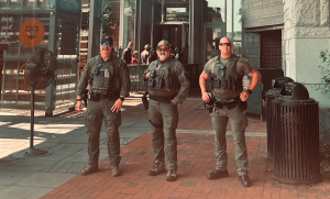 Federal Park Police guarding Presidents House Exhibit Philadelphia